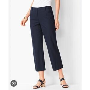 Talbots Chelsea black cropped straight leg slack pants womens 4 Petites NEW